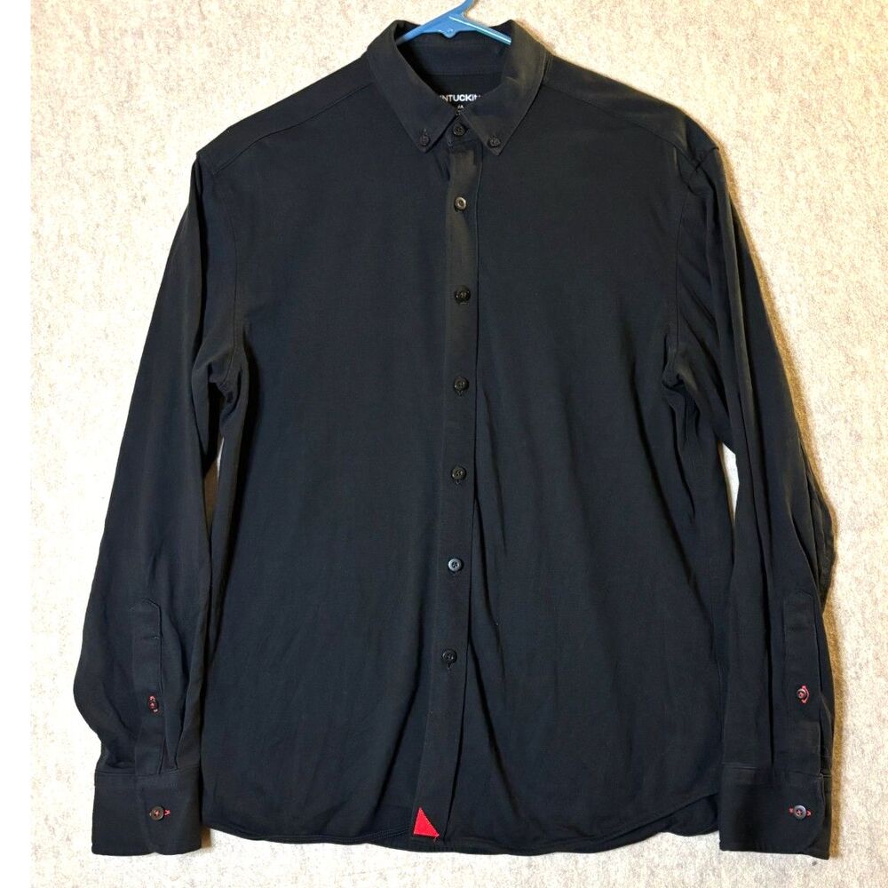 UNTUCKit Men’s Black Button Down Shirt Cotton Long Sleeve Size Small